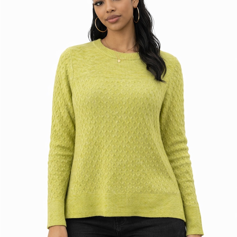 LOFT Women's Lime Green Textured Sweater